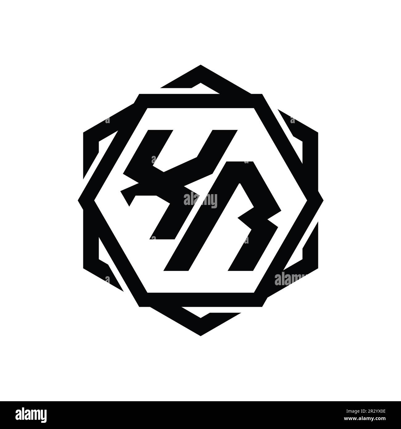 XR Logo monogram hexagon shape with geometric abstract isolated outline