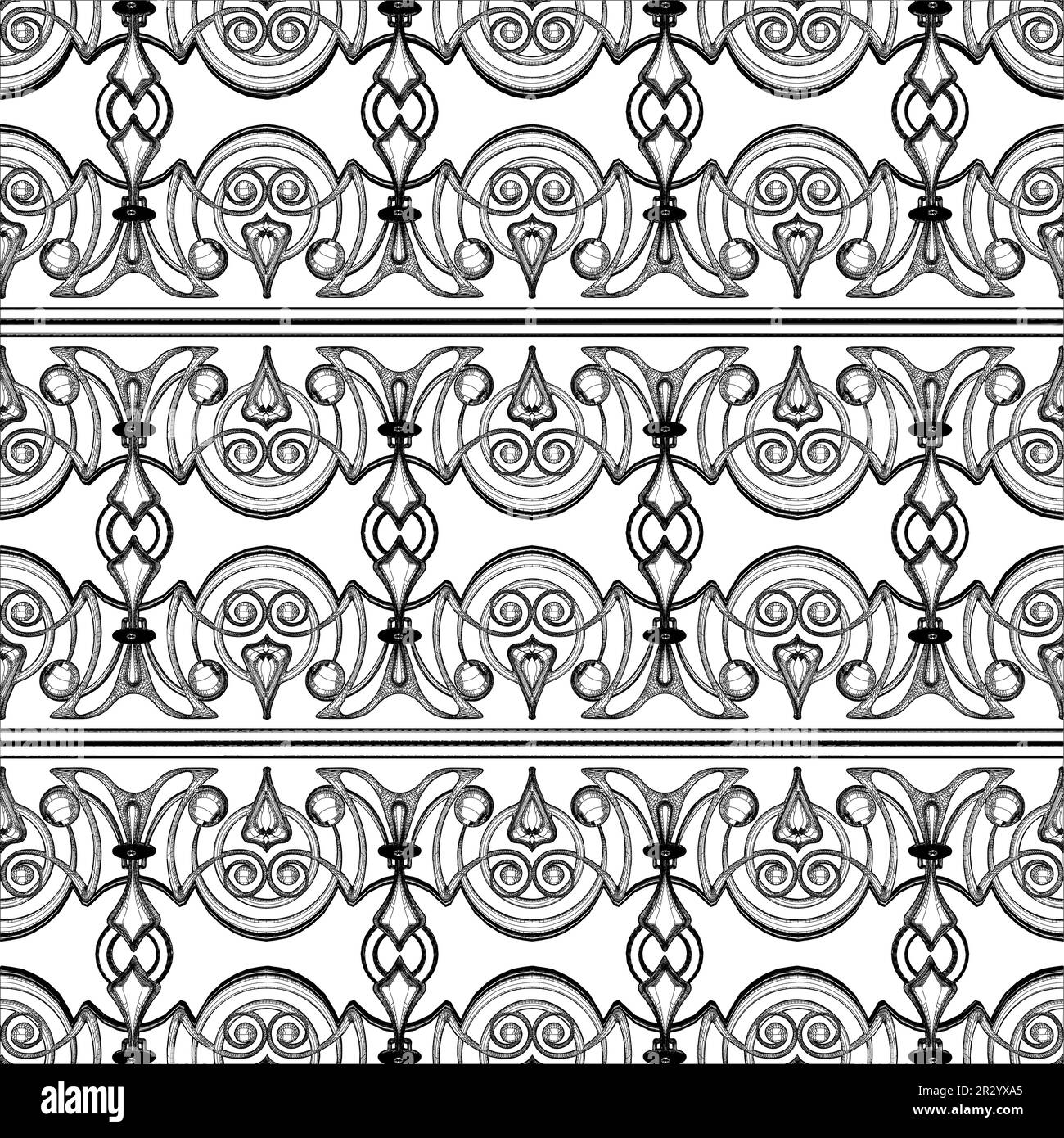 Antique Wall Panel Frame Vector. Illustration Isolated On White Background. Art Deco Art Nouveau Wall Panel Texture Pattern. Stock Vector