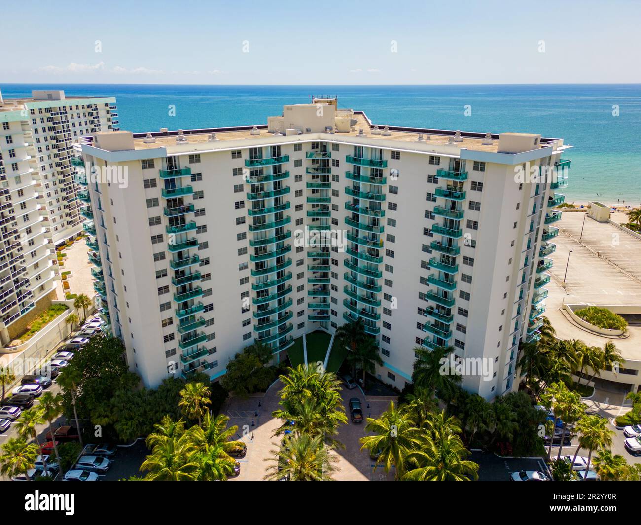 Hollywood, FL, USA May 16, 2023 Aerial photo of The Tides residences