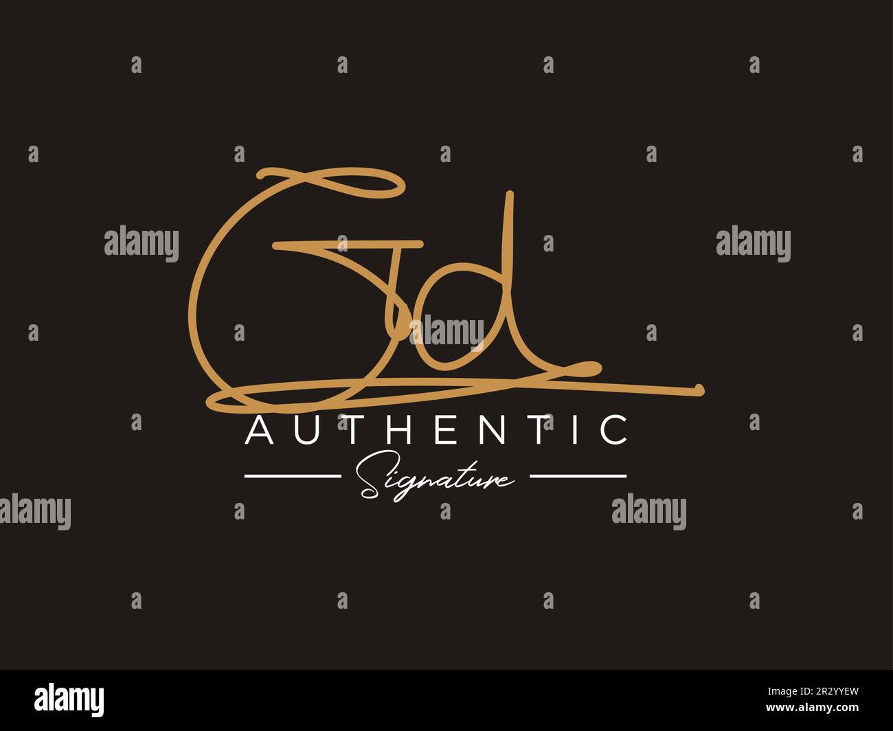 GD Signature Logo Template Vector. Stock Vector