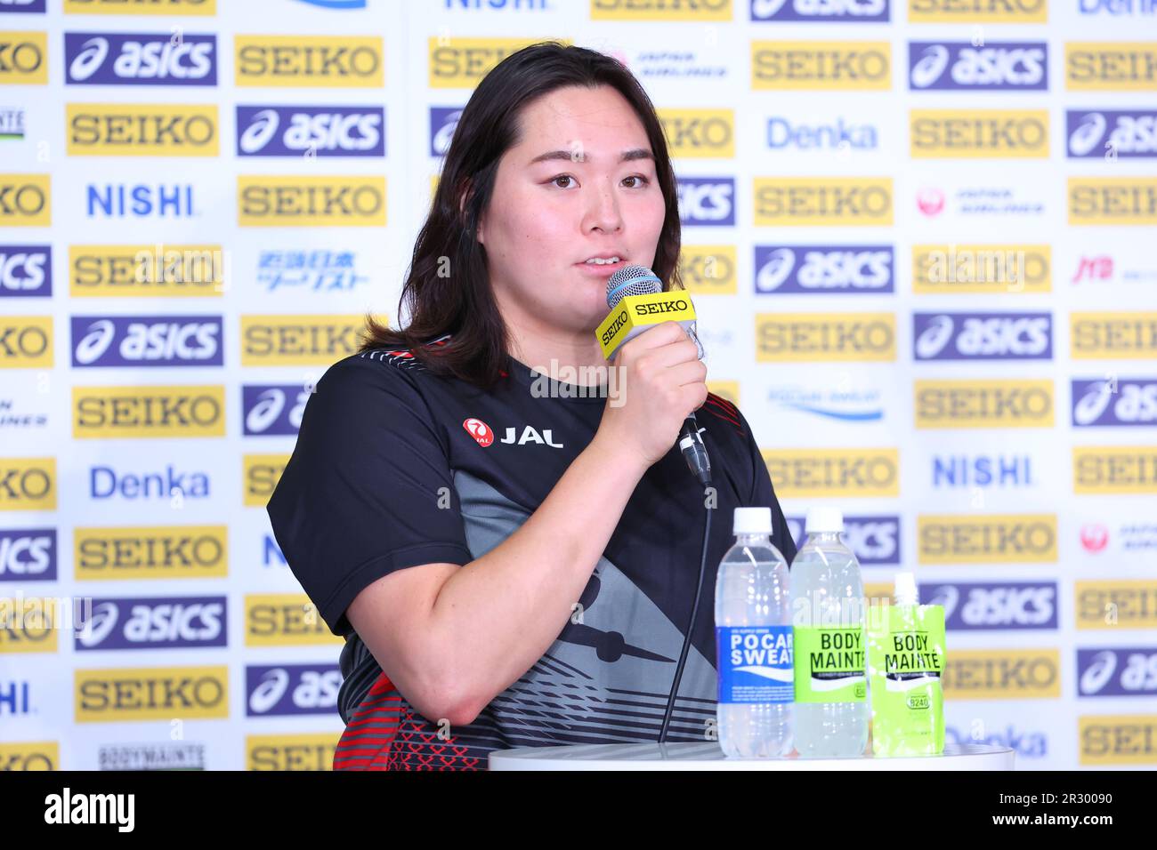 Kanagawa, Japan. 20th May, 2023. Haruka Kitaguchi Athletics : World  Athletics Continental Tour Seiko Golden Grand Prix in Yokohama press  conference at Nissan Stadium in Kanagawa, Japan . Credit: Yohei Osada/AFLO  SPORT/Alamy