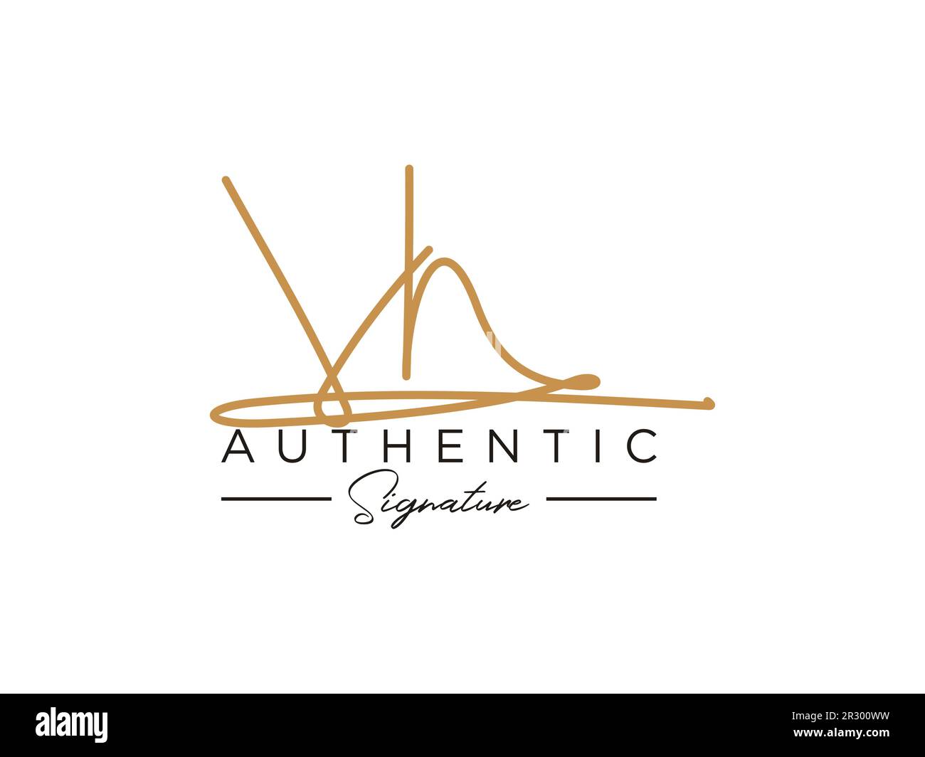 VH Signature Logo Template Vector. Stock Vector