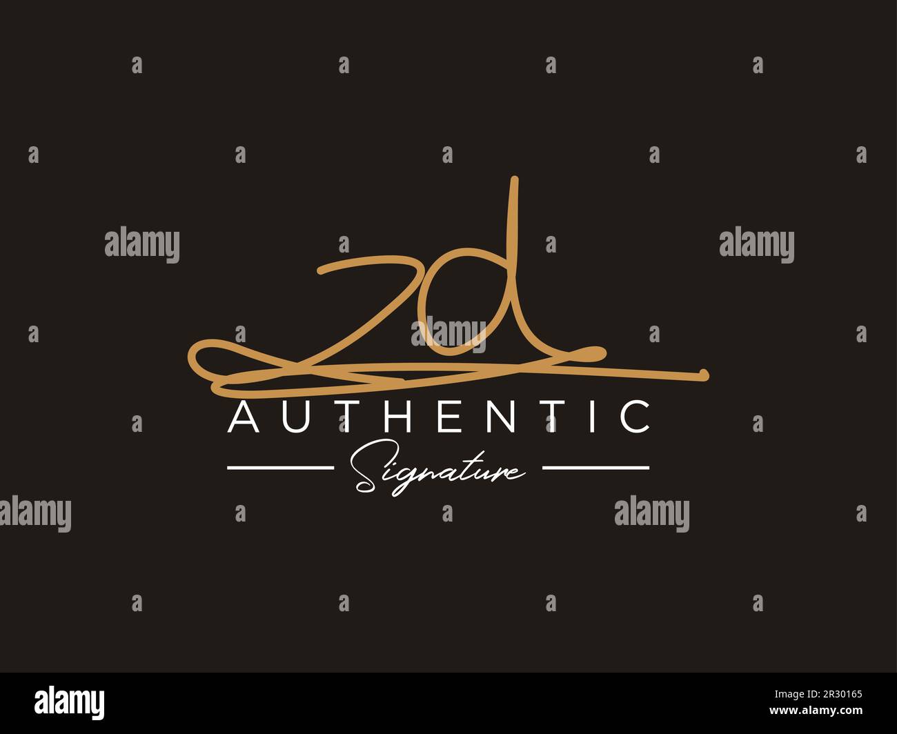 ZD Signature Logo Template Vector. Stock Vector