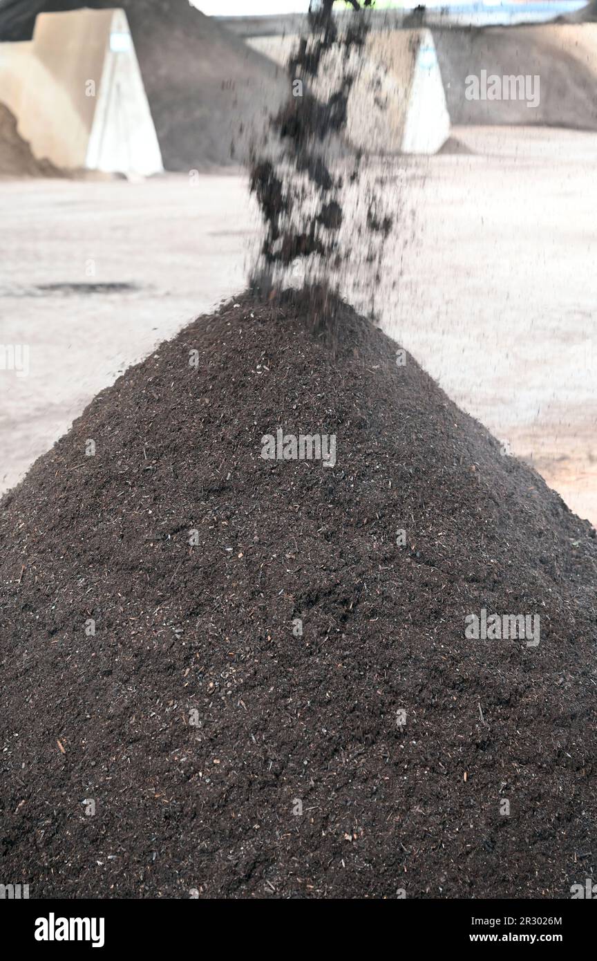 Bad Rappenau, Germany. 25th Apr, 2023. At the Bauer company, compost is ...