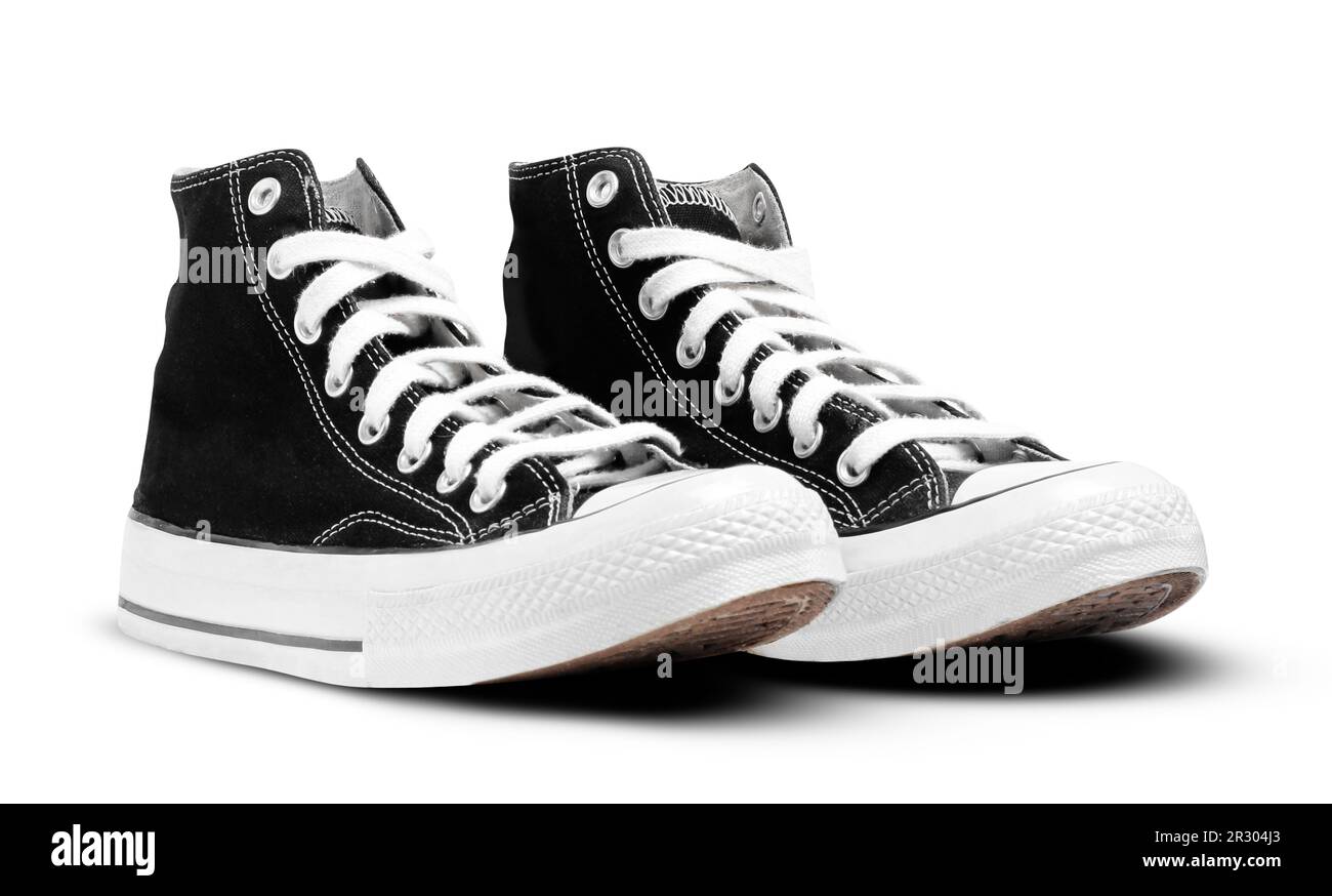 Black sneakers isolated on white background Stock Photo
