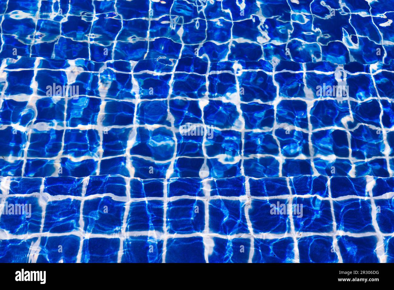 Blue color water in swimming pool rippled background Stock Photo