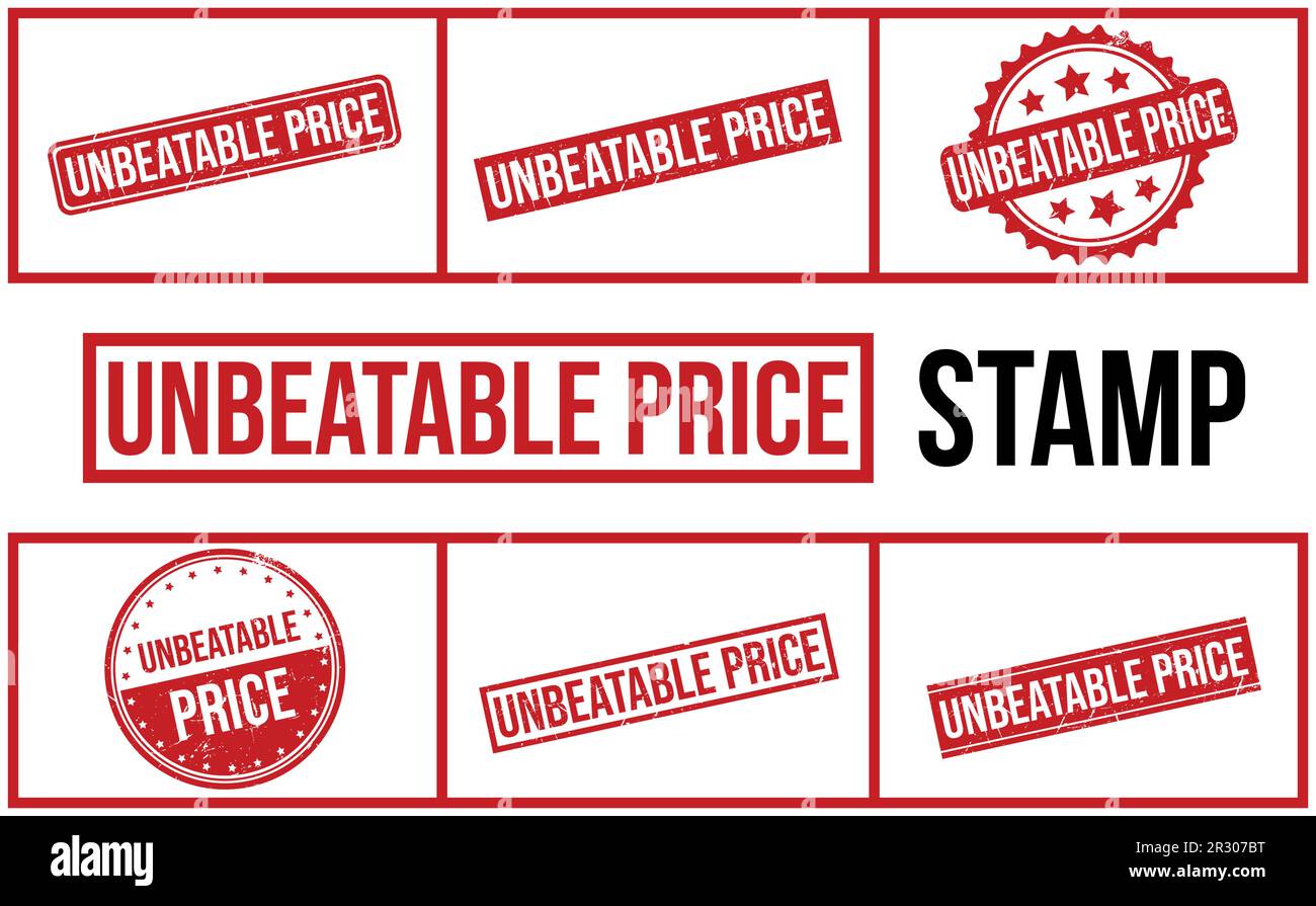 Unbeatable Price Rubber Stamp Set Vector Stock Vector