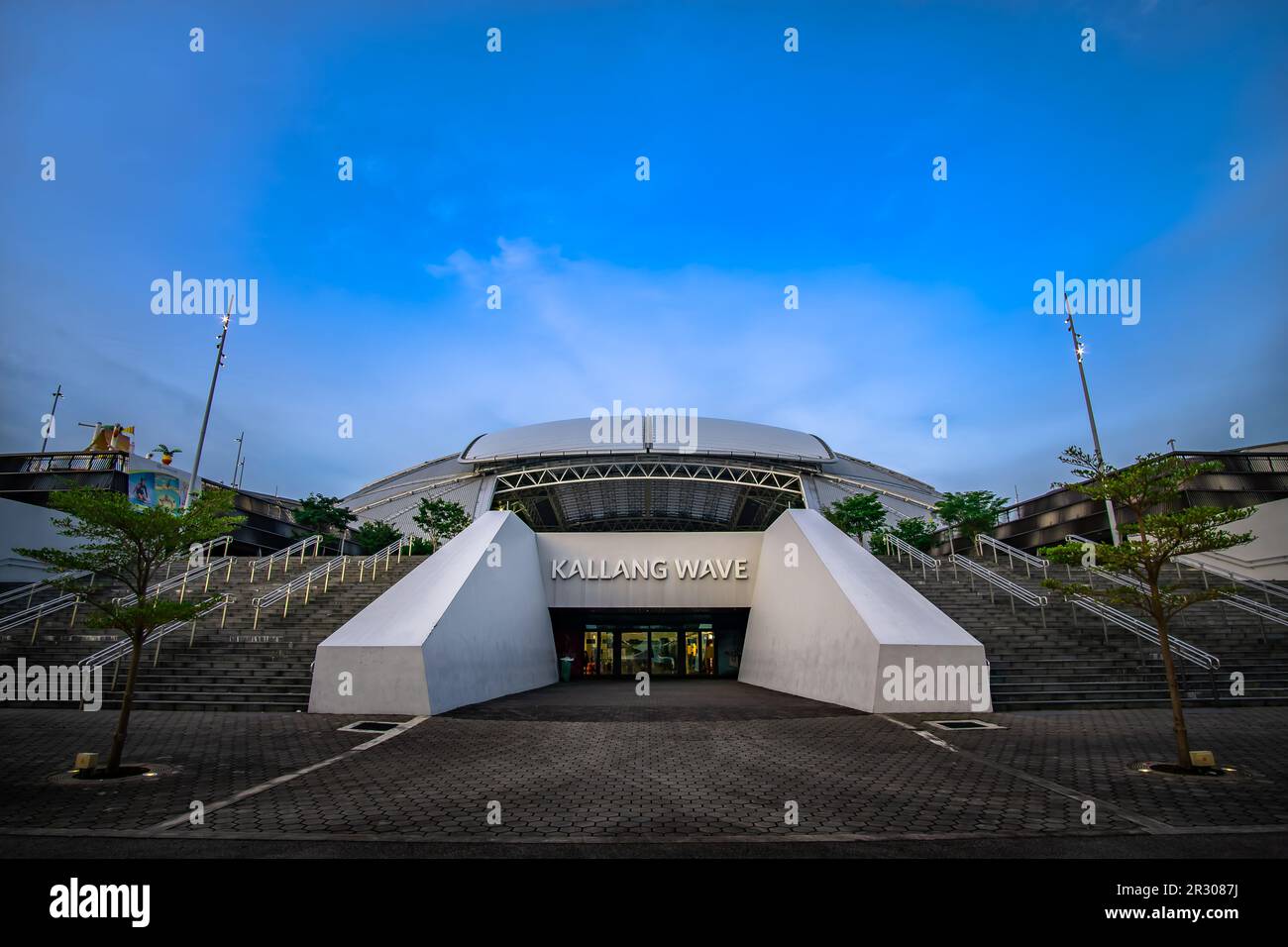 Kallang Wave Mall is a shopping mall which is part of the Singapore Sports Hub located at Kallang, Stock Photo