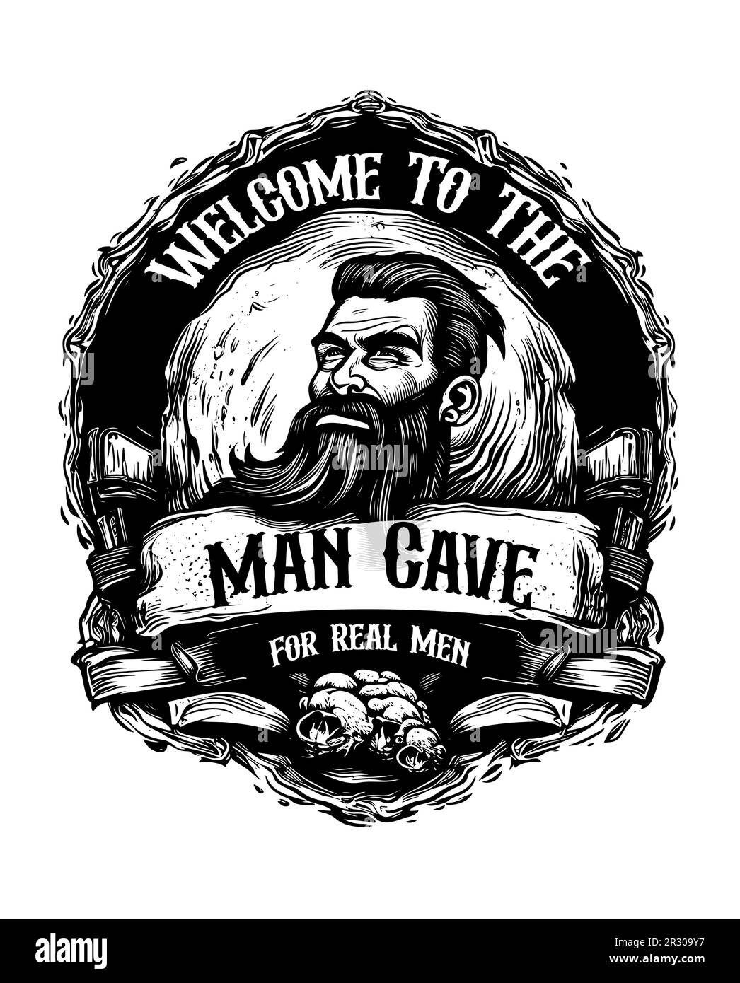 The Man Cave  - Vector illustration Stock Vector