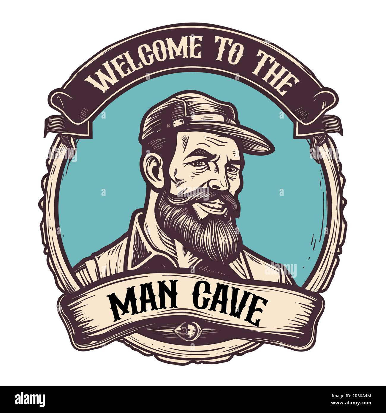The Man Cave  - Vector illustration Stock Vector