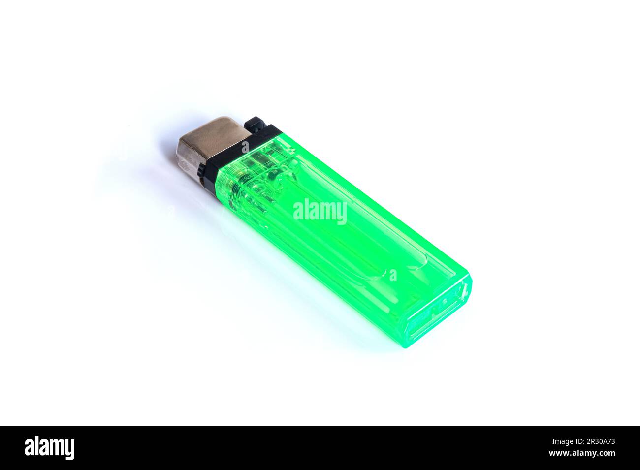 green lighter isolated on white background Stock Photo