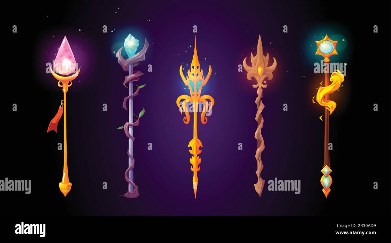 https://c8.alamy.com/comp/2R30AD9/cartoon-vector-magic-fantasy-game-ui-trident-weapon-wizard-spear-staff-set-for-rpg-gui-wooden-and-gold-sorcery-wand-isolated-illustration-collection-glow-magician-battle-witchcraft-with-blue-gem-2R30AD9.jpg