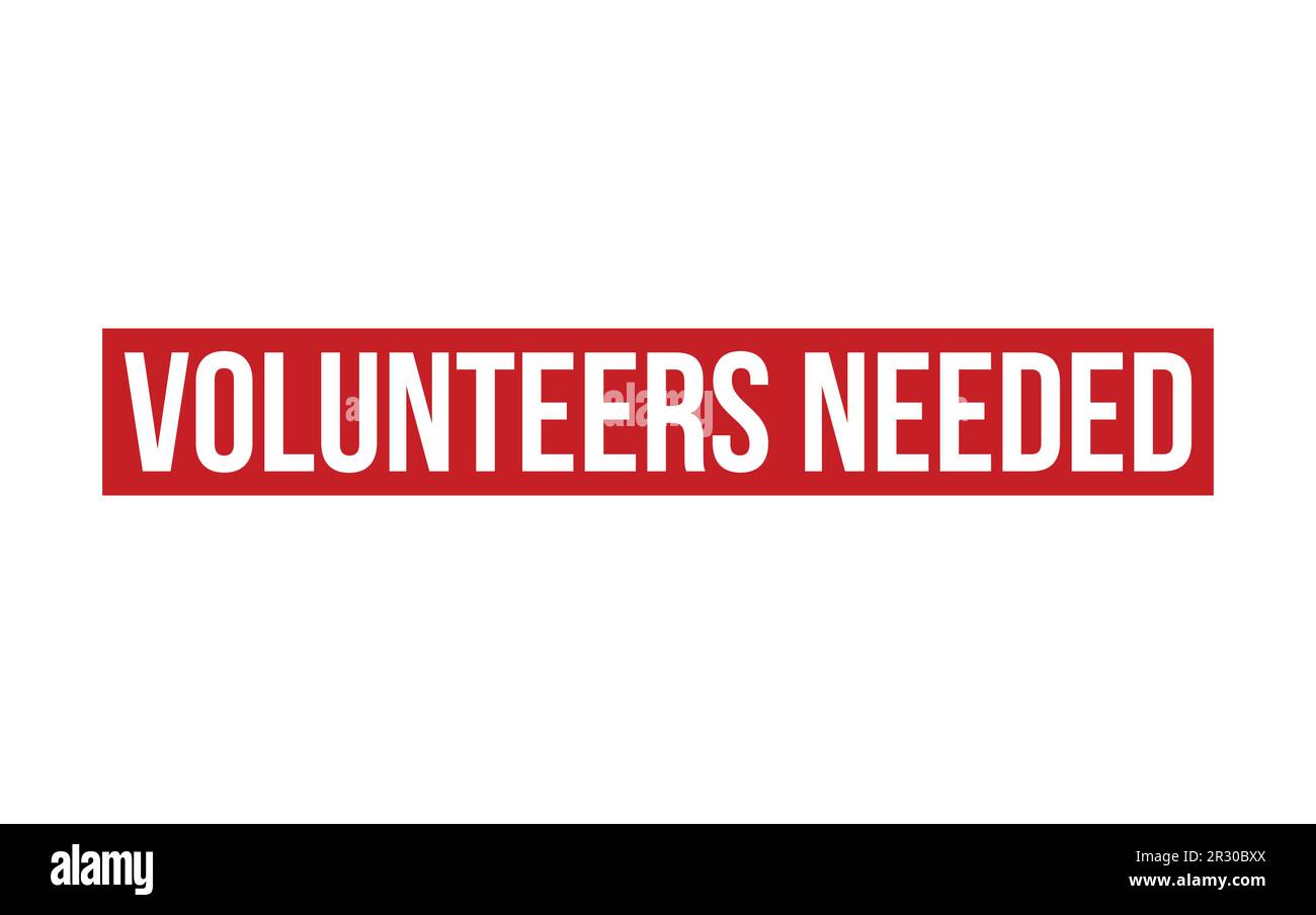 Red Volunteers Needed Rubber Stamp Seal Vector Stock Vector