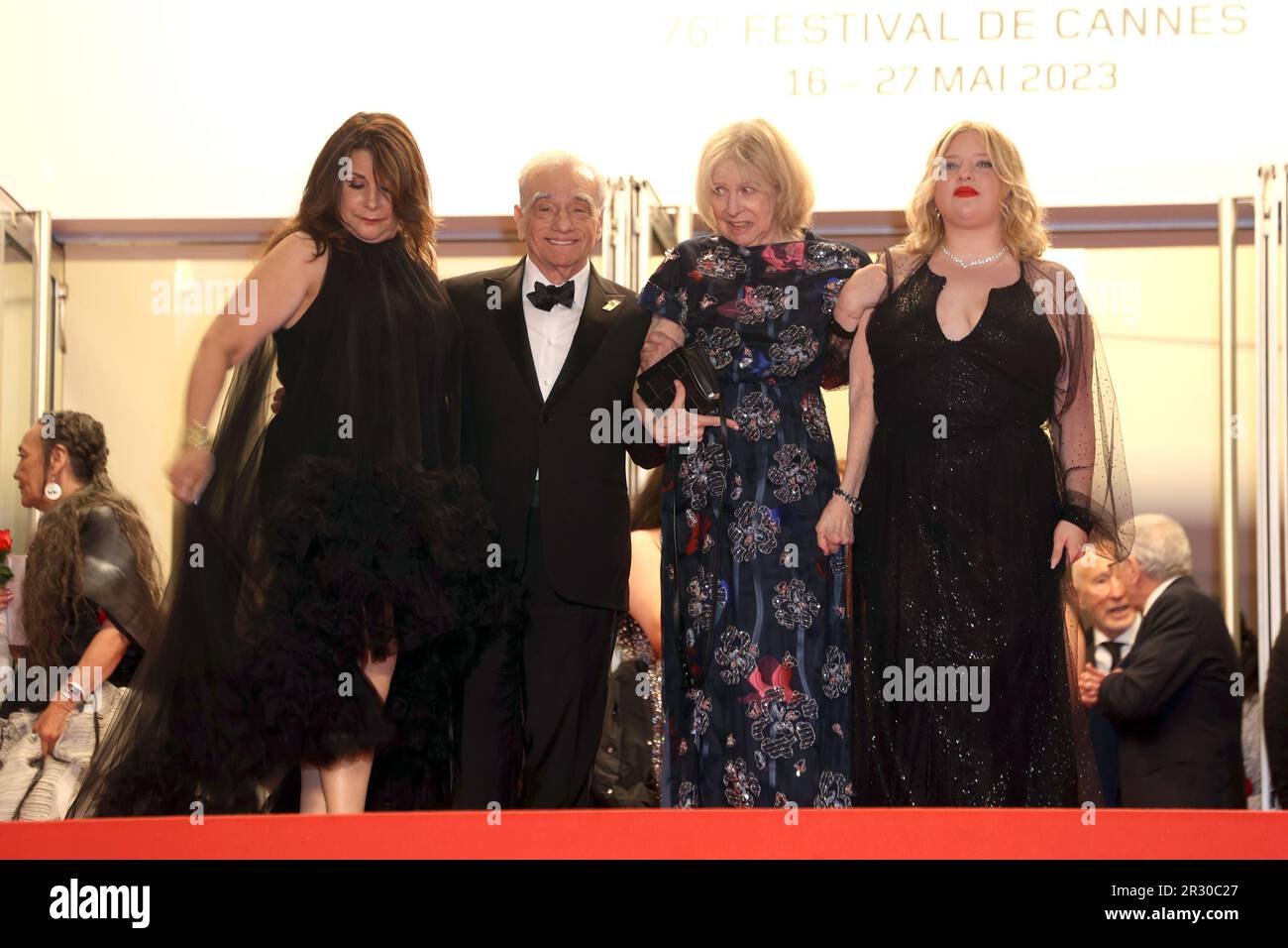 Cannes, France. 22nd May, 2023. CANNES, France on 20. MAY 2023; Martin Scorsese, Helen Morris and daughter Francesa Scorsese depart the 'Killers Of The Flower Moon' red carpet during the 76th annual Cannes film festival at Palais des Festivals on May 20, 2023 in Cannes, France., picture and copyright Thierry CARPICO/ATP images (CARPICO Thierry/ATP/SPP) Credit: SPP Sport Press Photo. /Alamy Live News Stock Photo