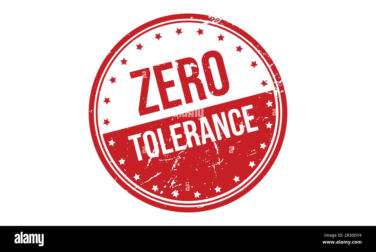 Zero Tolerance Rubber Stamp Seal Vector Stock Vector Image & Art Alamy
