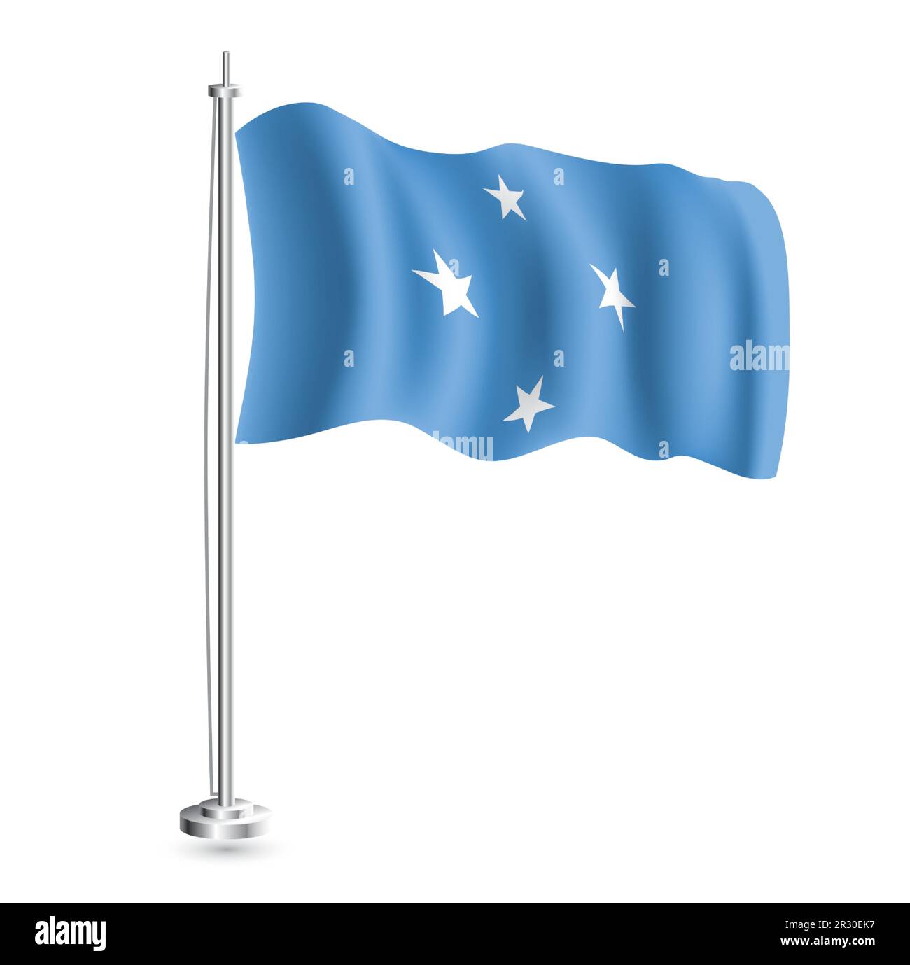 Federated States of Micronesia Flag. Isolated Realistic Wave Flag of ...