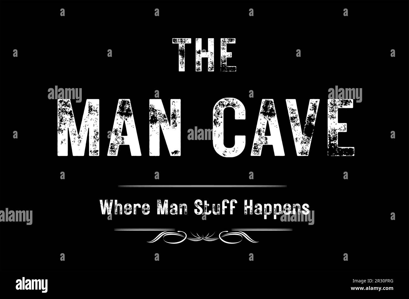 The Man Cave - Where Man Stuff Happens - Vector illustration Stock Vector