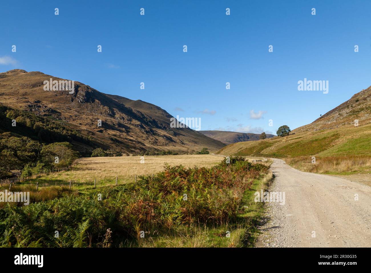 Looking west up Glen Almond, Perth and Kinross, Scotland Stock Photo