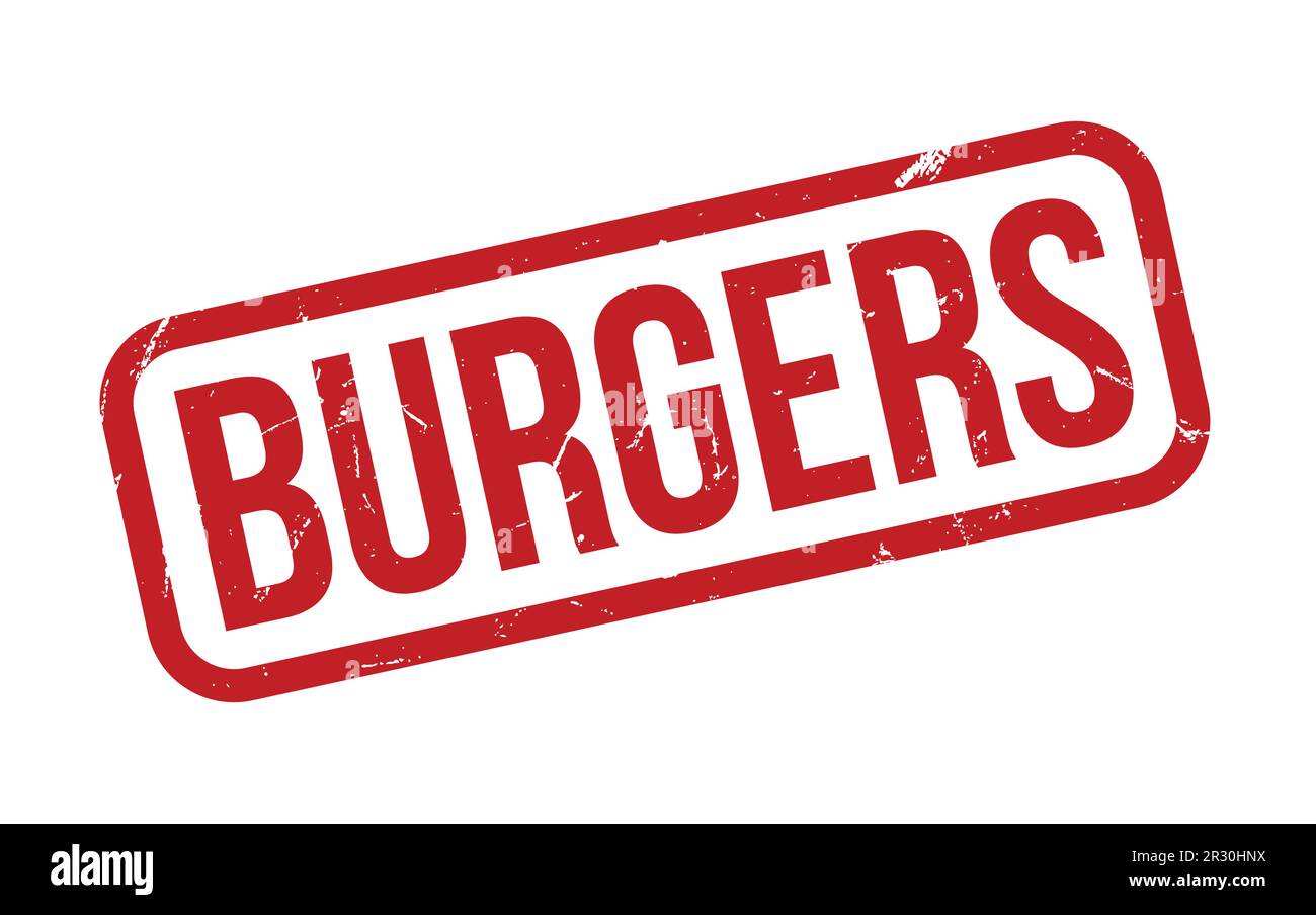 Burgers Rubber Stamp Seal Vector Stock Vector