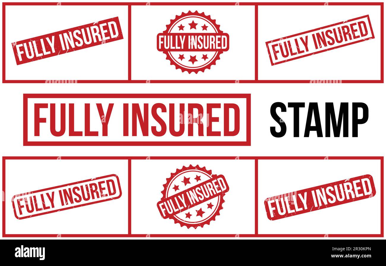 Fully Insured rubber grunge stamp set vector Stock Vector