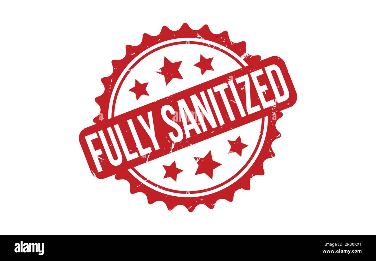 Red Fully Sanitized Rubber Stamp Seal Vector Stock Vector Image & Art
