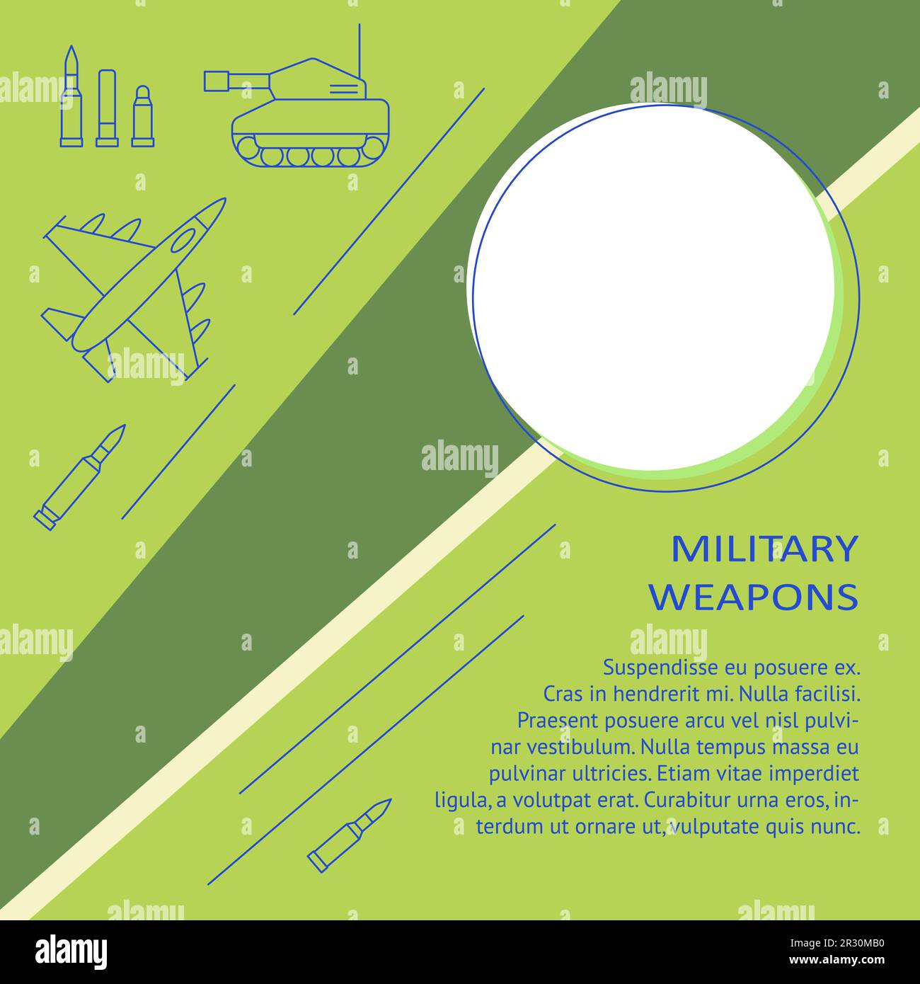 Military weapons banner with place for text. War symbols. Vector ...