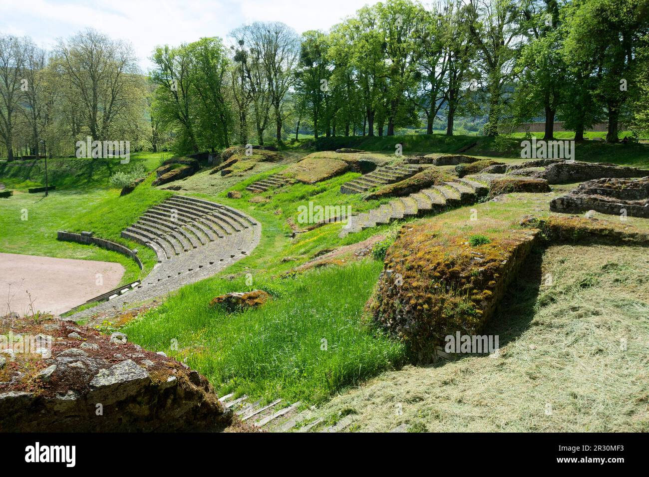 Autun (Augustodunum) Roman amphitheatre. Morvan regional natural park. Saone et Loire. Bourgogne Franche Comte. France Stock Photo