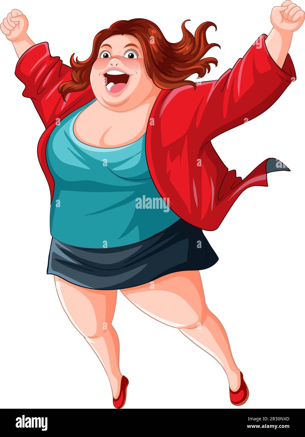 Cartoon happy overweight lady hi-res stock photography and images - Alamy