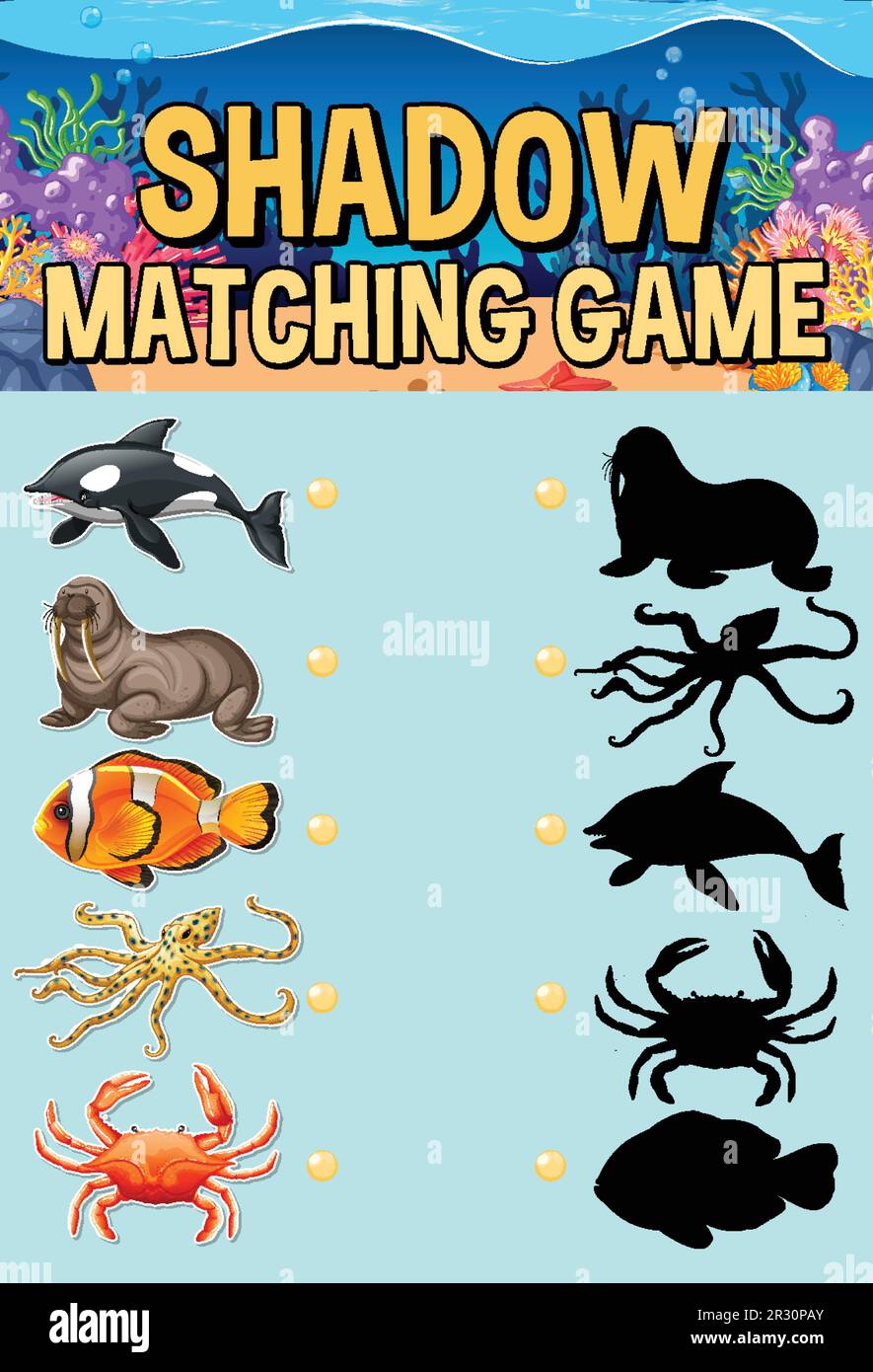 Shadow Matching Game Template illustration Stock Vector Image & Art Alamy