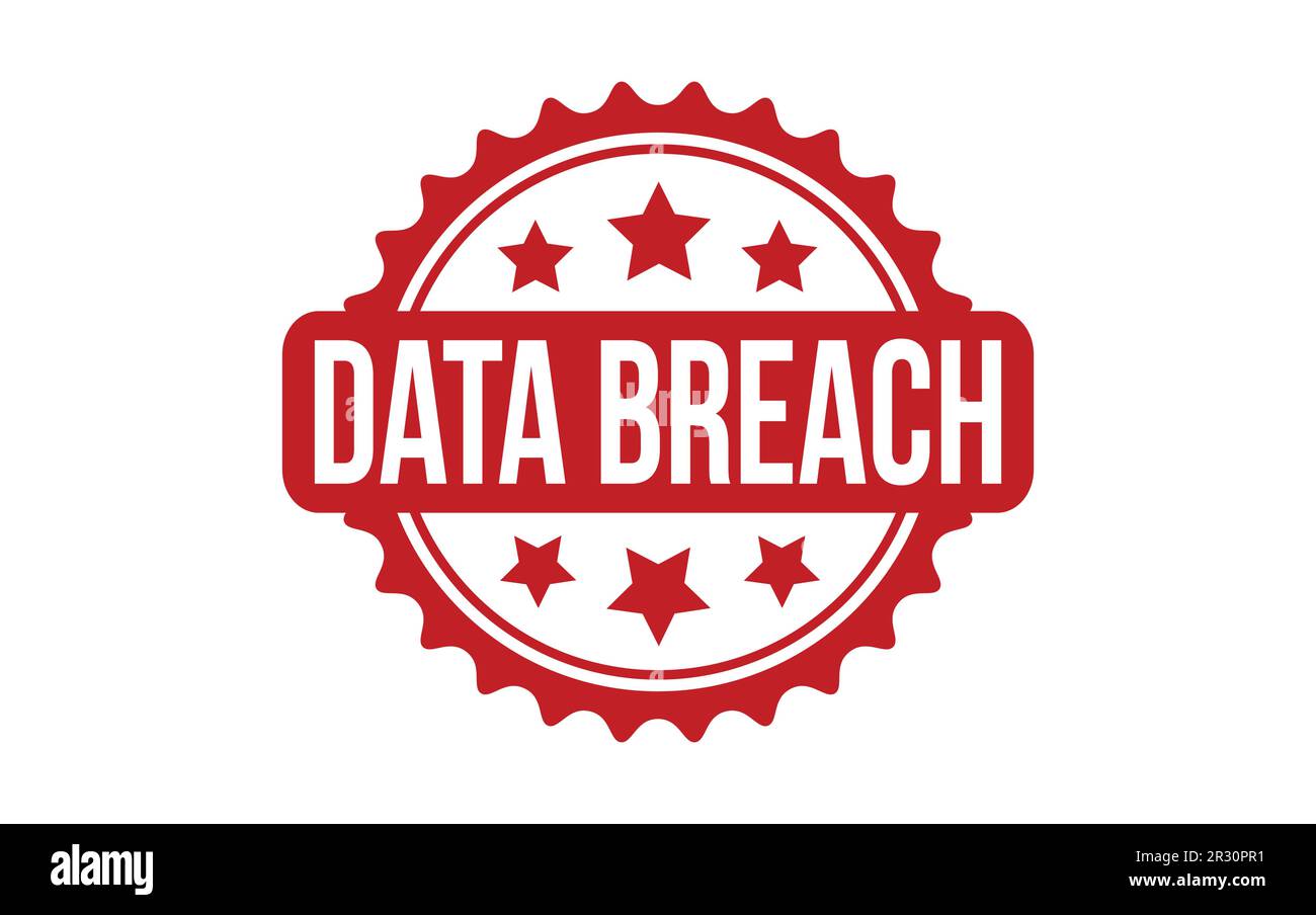 Data Breach rubber grunge stamp seal vector Stock Vector