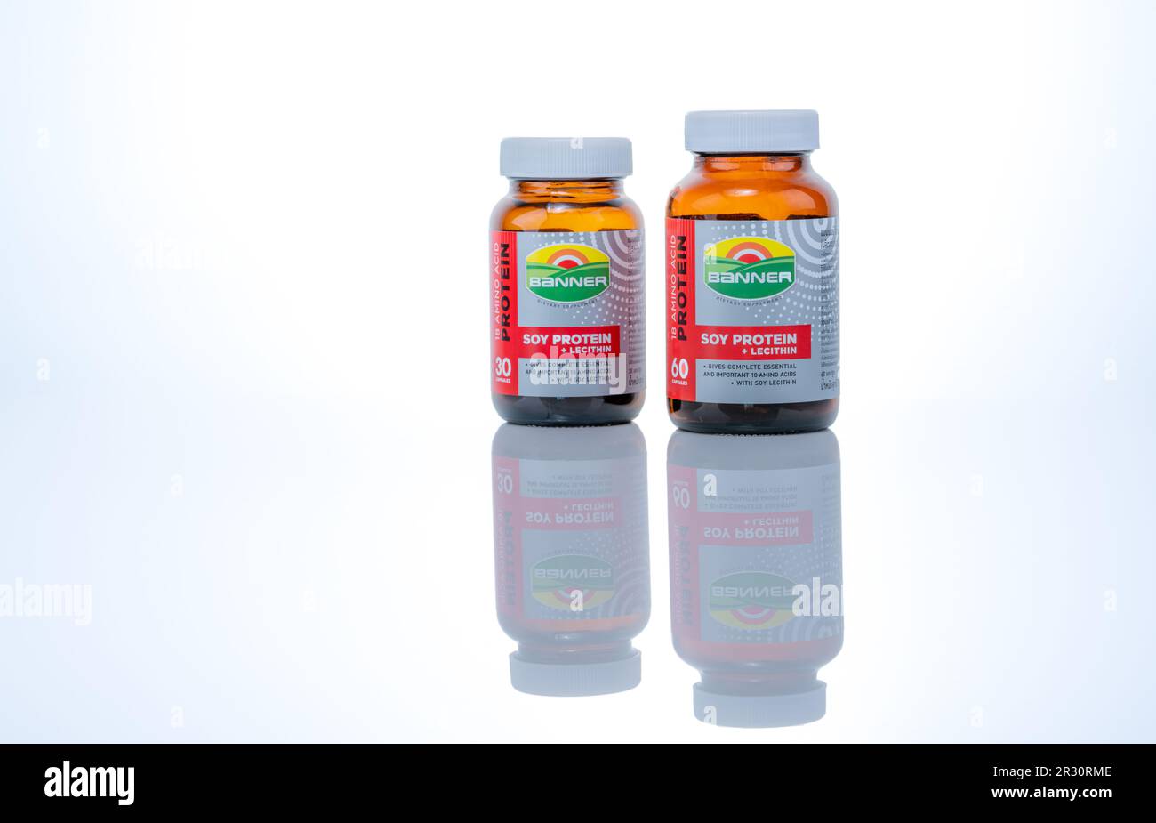 CHONBURI, THAILANDSEPTEMBER 23, 2022 Banner dietary supplement soy