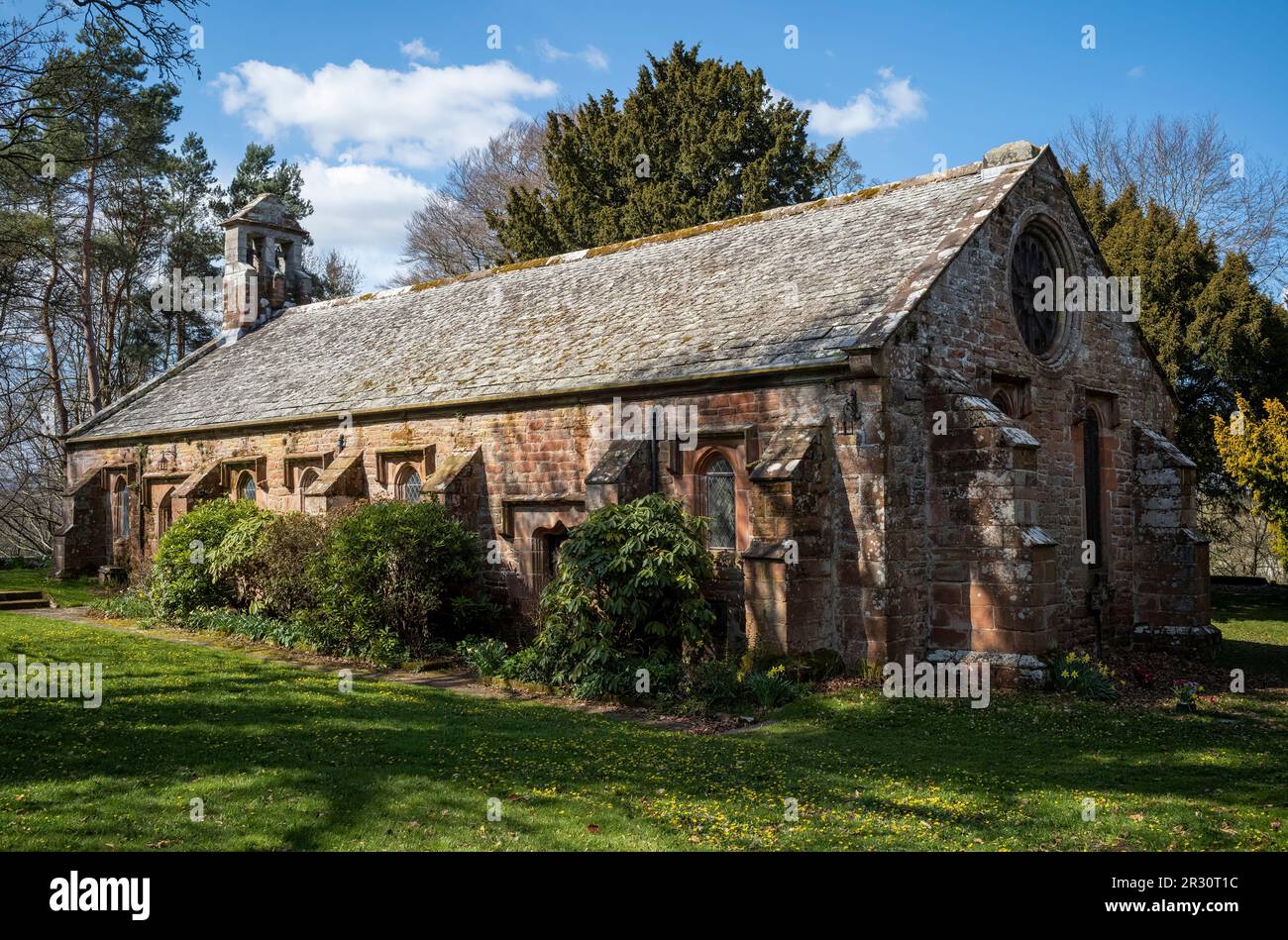 St Wilfred Chapel, a 17th century Grade II listed building, Brougham Hall, Penrith, Cumbria, UK Stock Photo