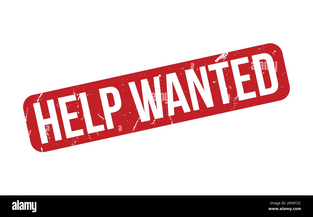 Help Wanted rubber grunge stamp seal vector Stock Vector