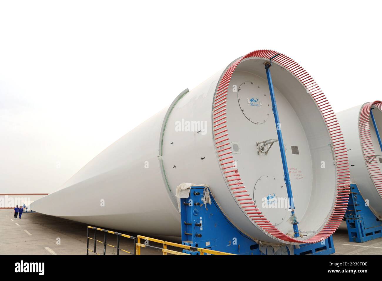 BINZHOU, CHINA MAY 22, 2023 Wind turbine blades are seen at a wind