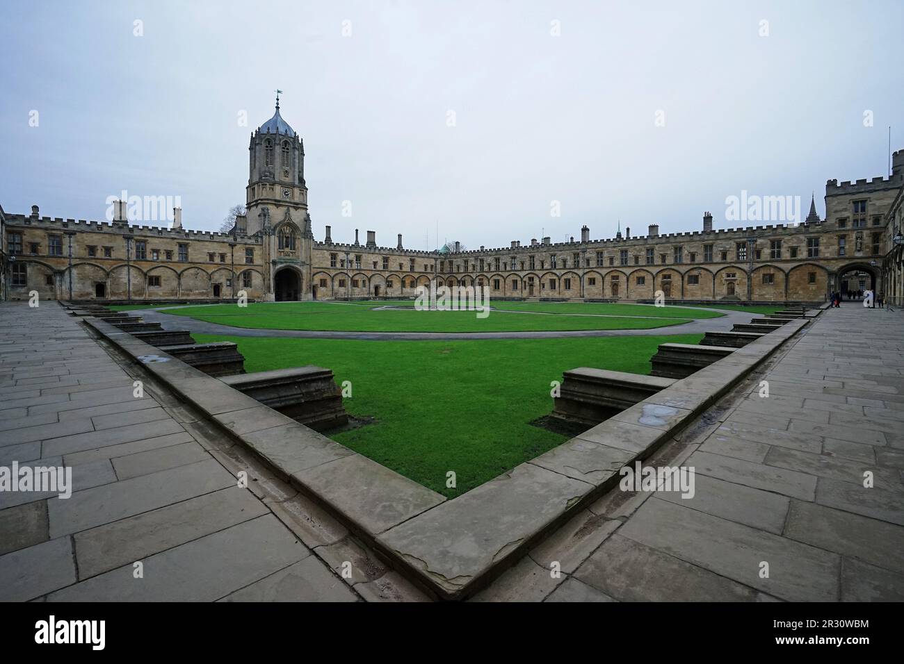Exterior European architecture and building design of Tom tower of Christ Church- Oxford university, England Stock Photo