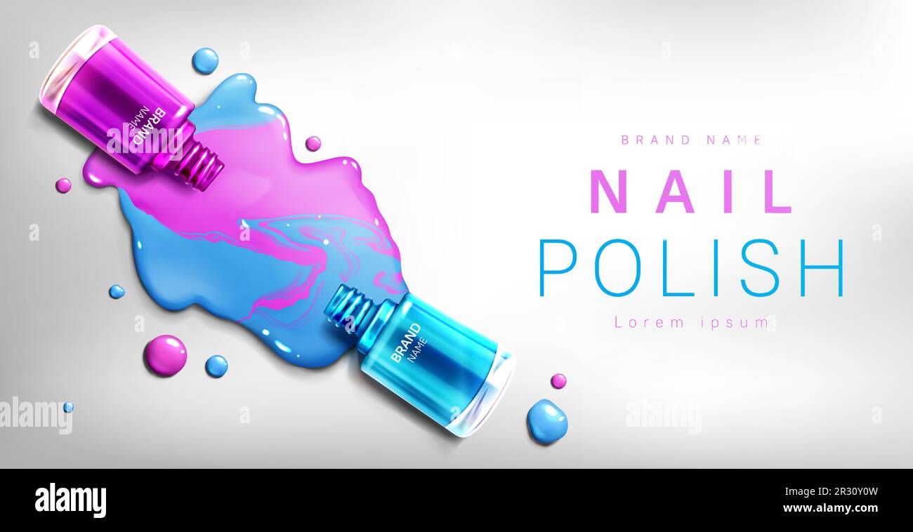 Set nail polishes with glittery texture Royalty Free Vector