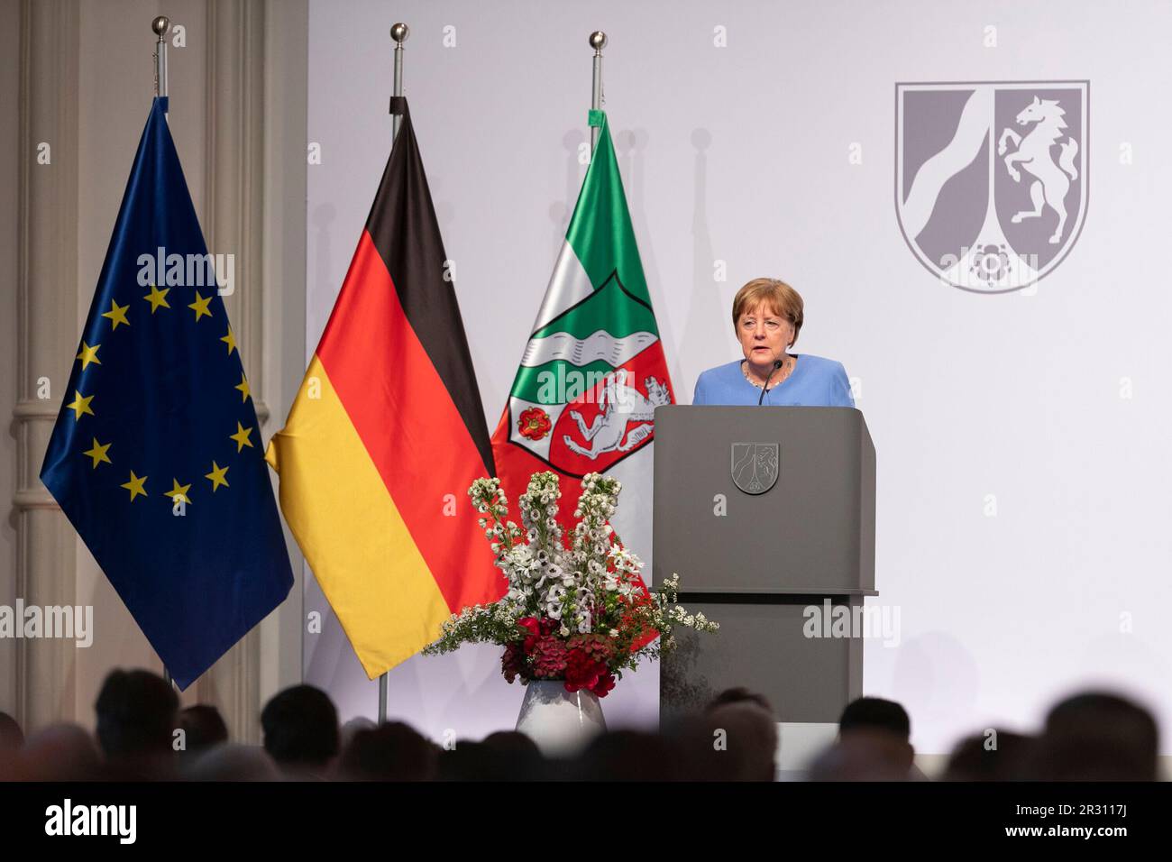 Cologne, Deutschland. 16th May, 2023. Former Federal Chancellor Angela Merkel, Cologne, presentation of the State Prize of the State of North Rhine-Westphalia to former Federal Chancellor Dr. Angela Merkel, May 16, 2023, Flora Cologne. Credit: dpa/Alamy Live News Stock Photo