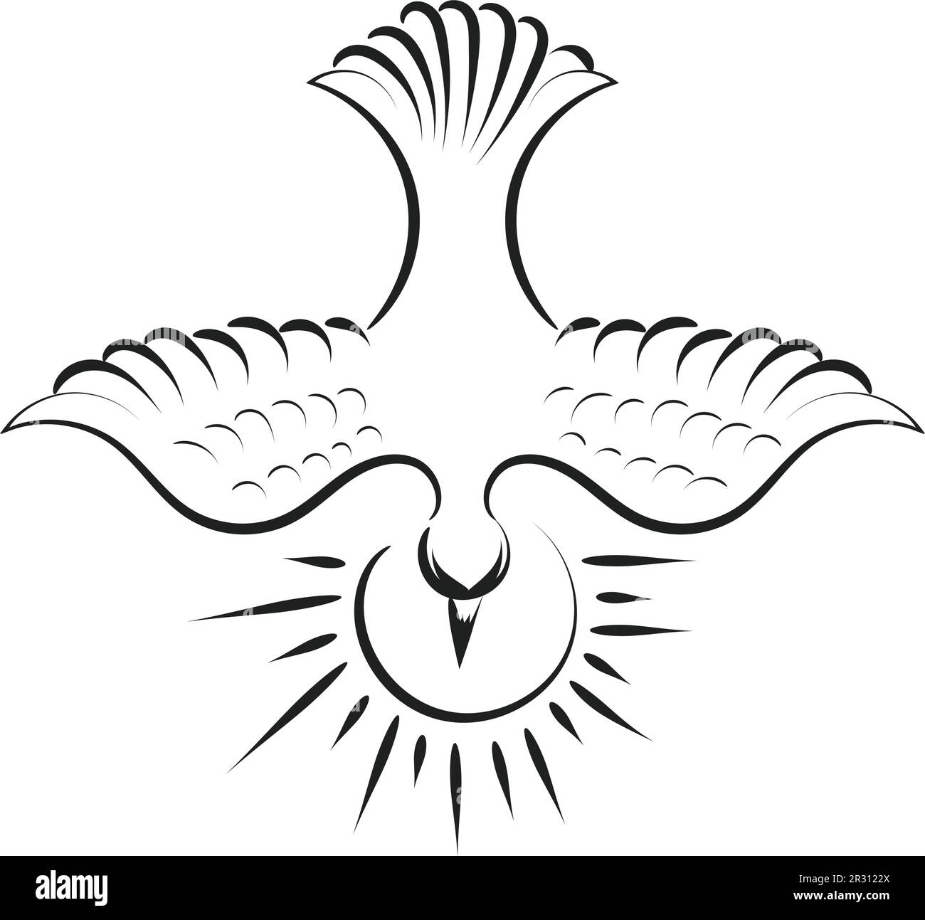 Pentecost Sunday dove logo vector illustration for print or use as