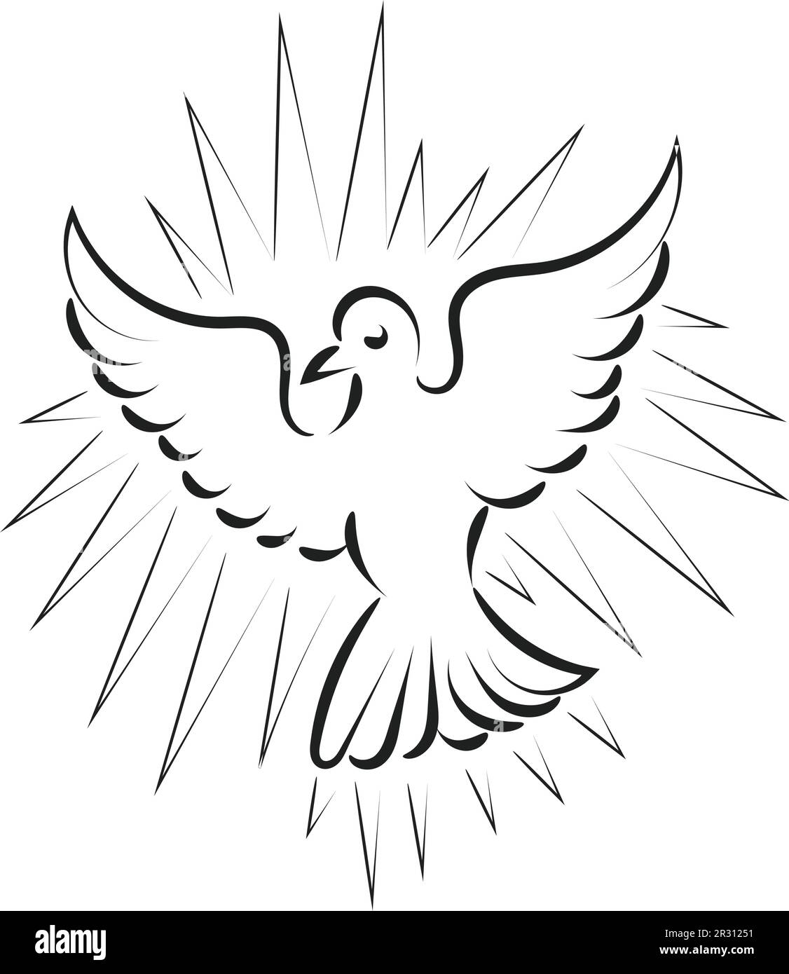 Pentecost Sunday dove logo vector illustration for print or use as