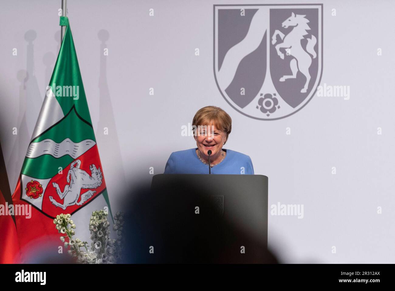 Cologne, Deutschland. 16th May, 2023. Former Federal Chancellor Angela Merkel, Cologne, presentation of the State Prize of the State of North Rhine-Westphalia to former Federal Chancellor Dr. Angela Merkel, May 16, 2023, Flora Cologne. Credit: dpa/Alamy Live News Stock Photo