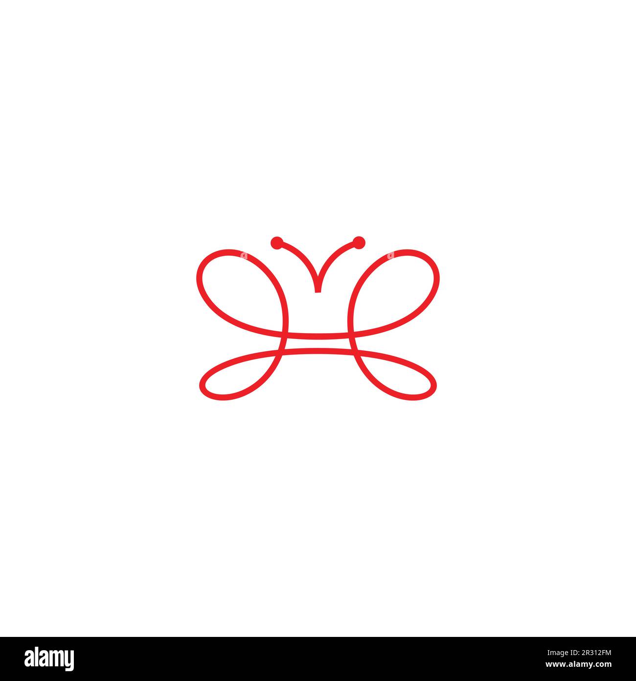 simple thread wire butterfly symbol logo vector Stock Vector