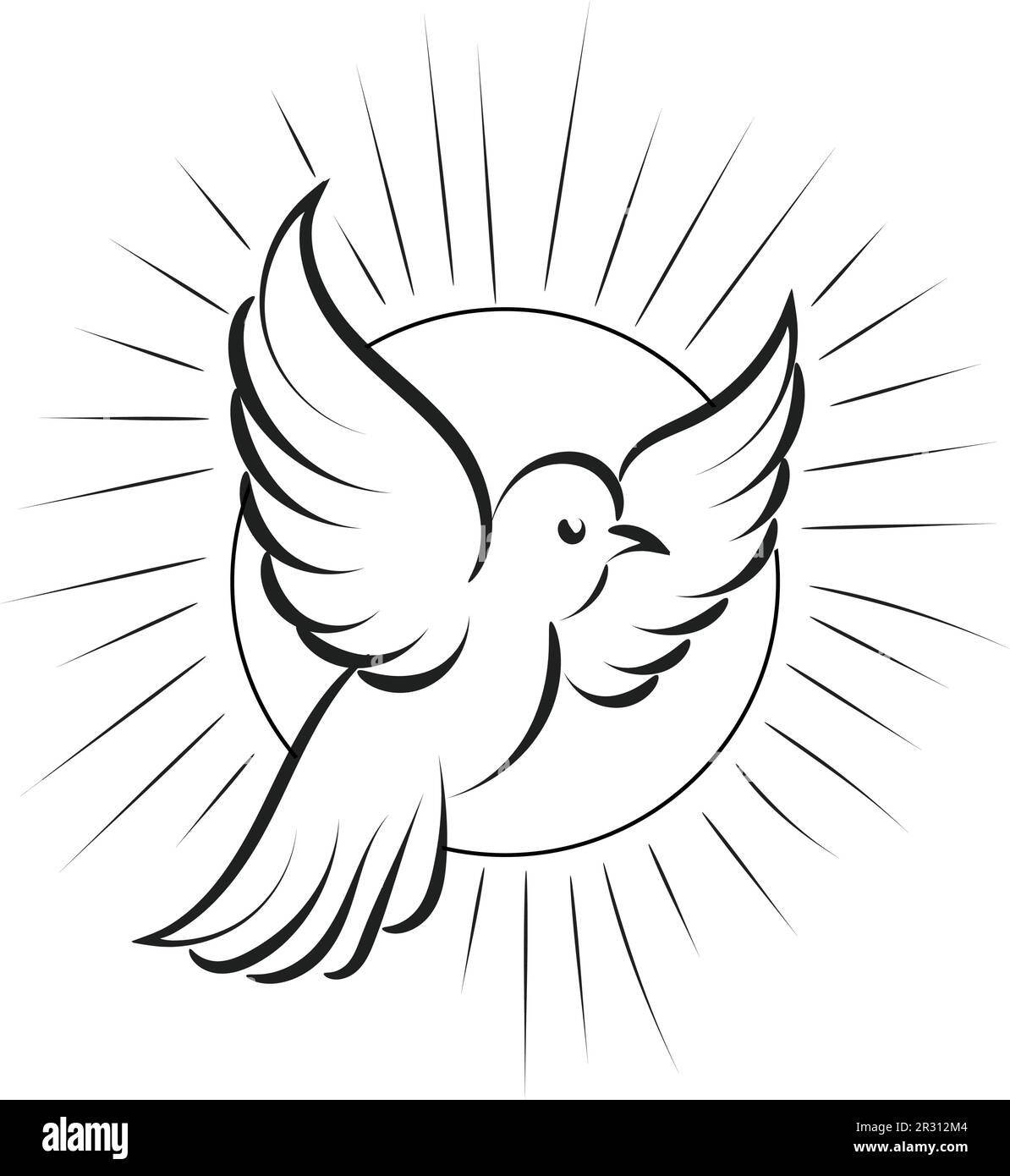 Pentecost Sunday dove logo vector illustration for print or use as
