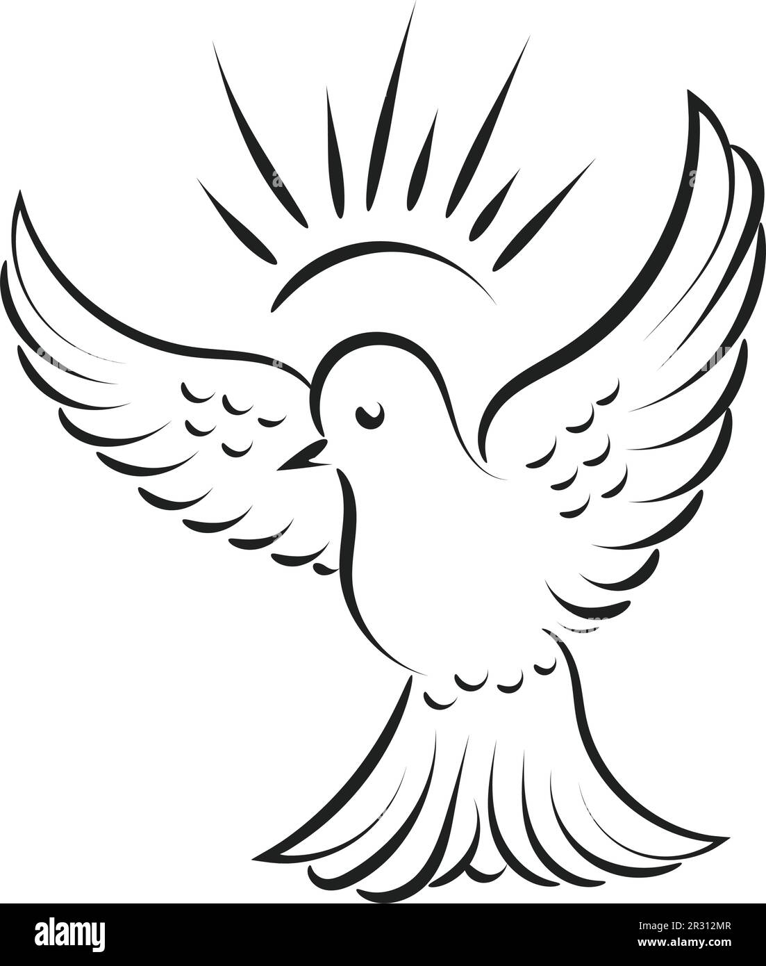 Pentecost Sunday dove logo vector illustration for print or use as