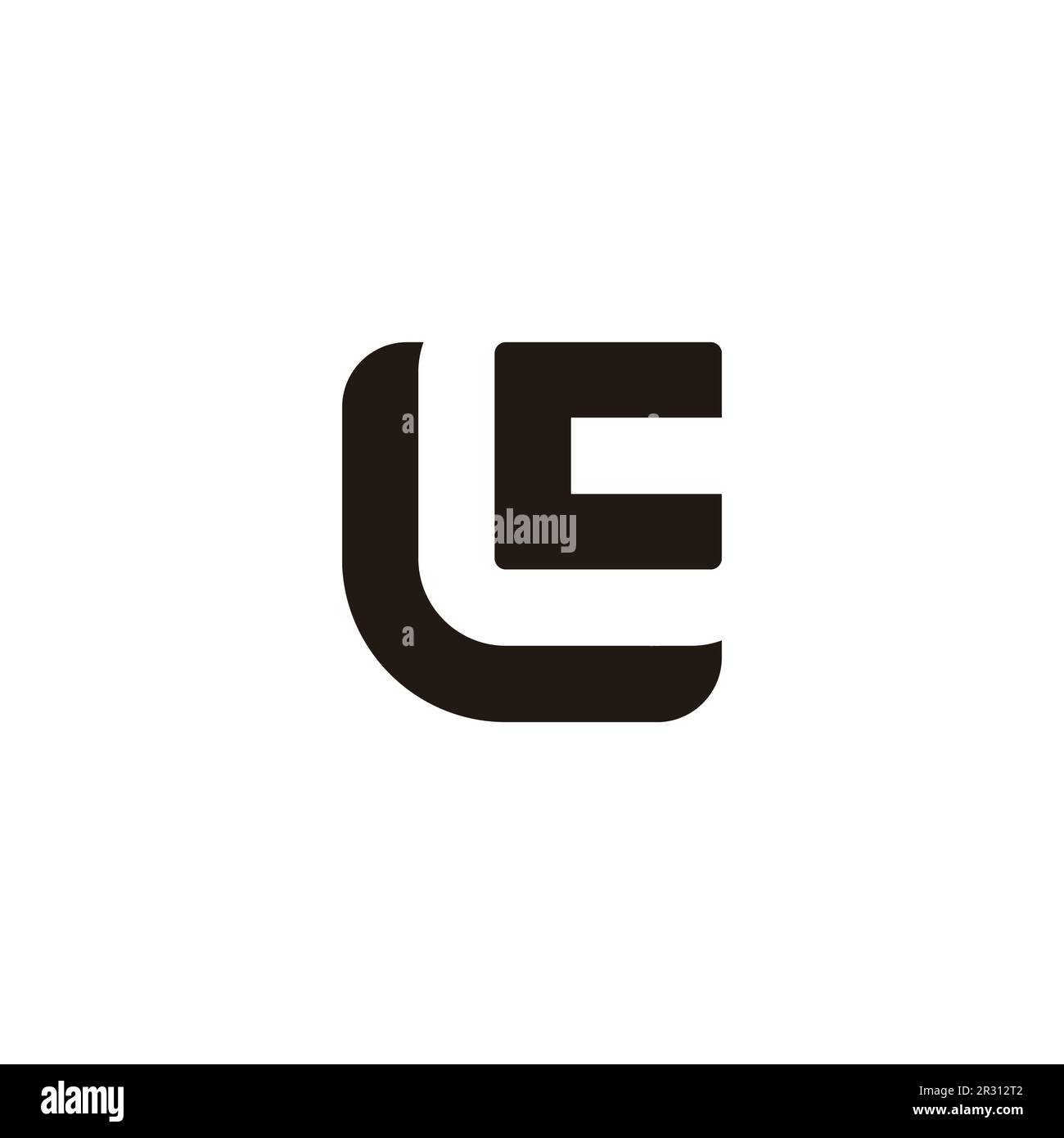 letter lc simple geometric square logo vector Stock Vector