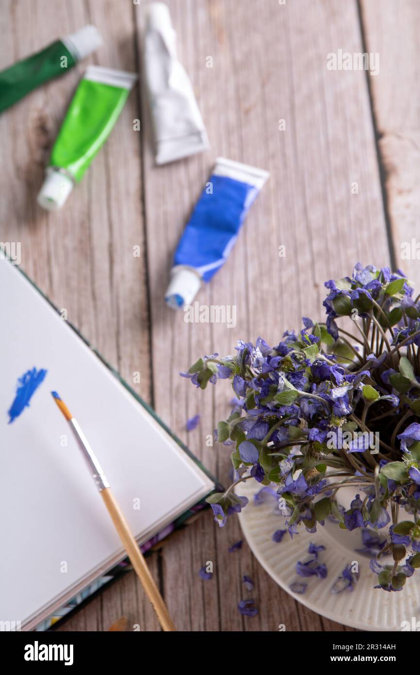 Dry flowers as paint brushes hires stock photography and images Alamy