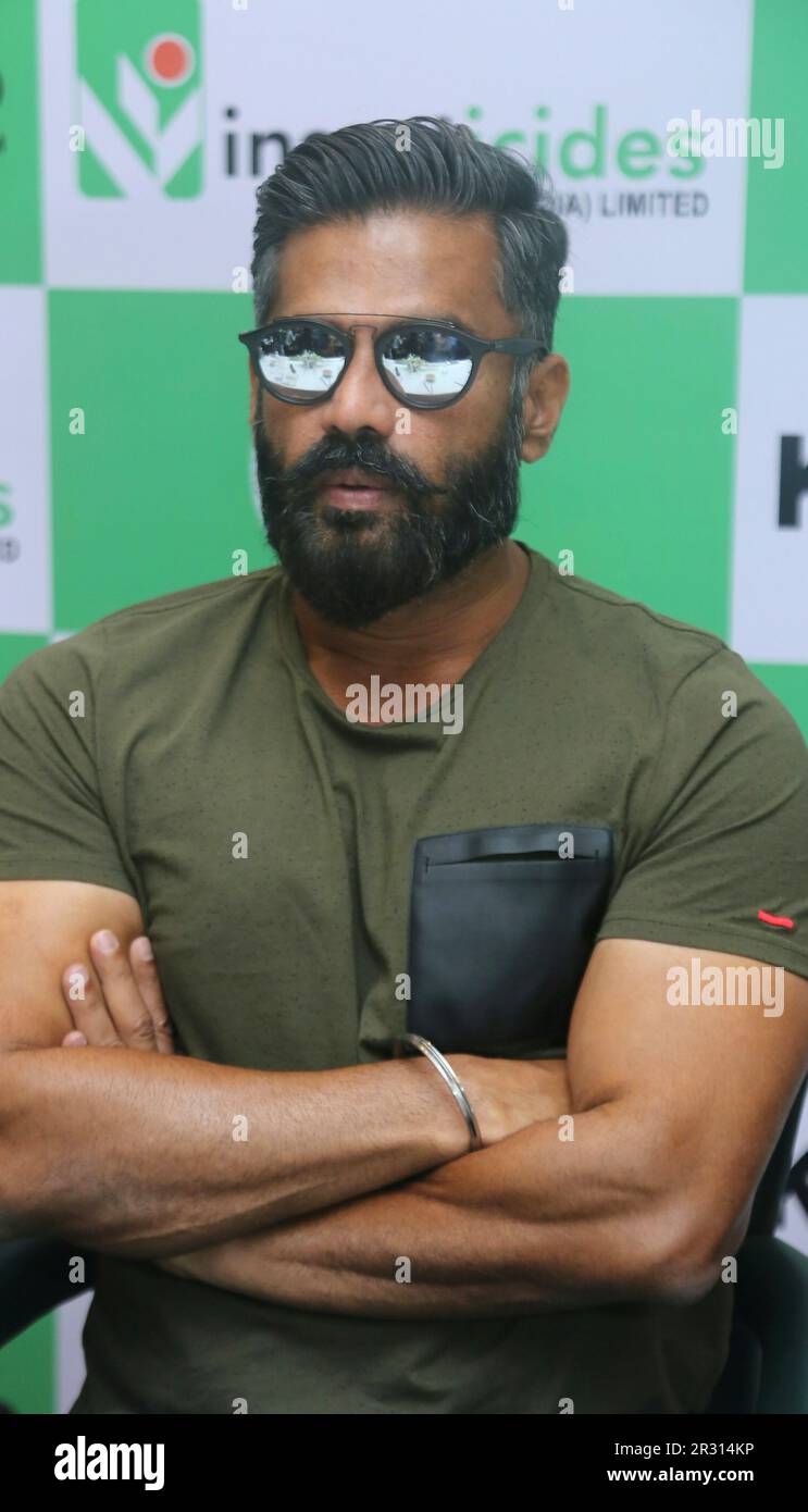 Suniel Shetty, Indian actor, film producer, television personality, New Delhi, India, 23 May 2017 Stock Photo