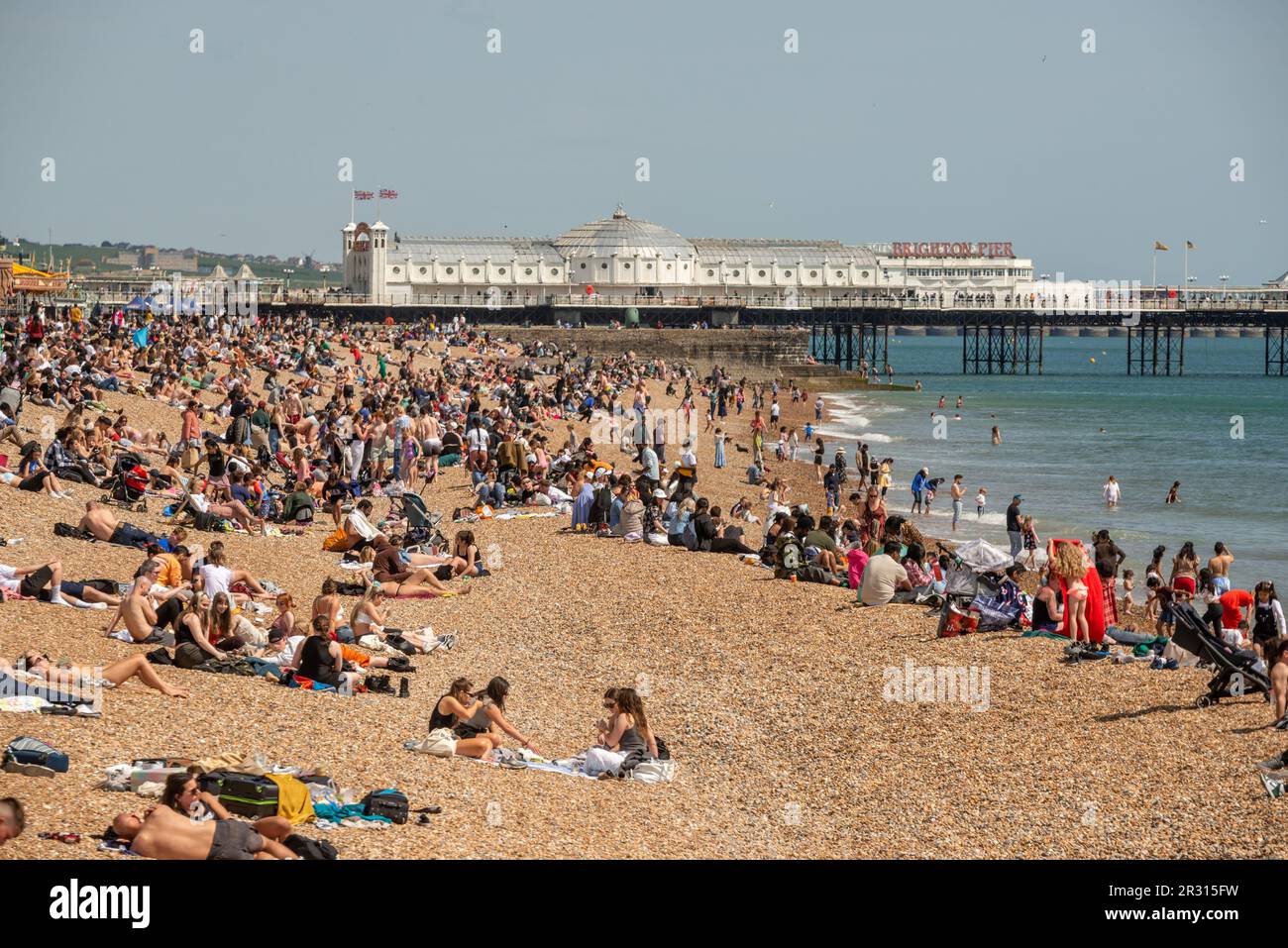 Brighton, May 20th 2023 The scene on a crowded and buzzing Brighton
