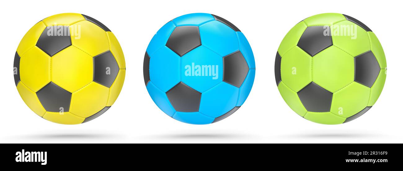 Set of soccer or football balls isolated on white background Stock ...