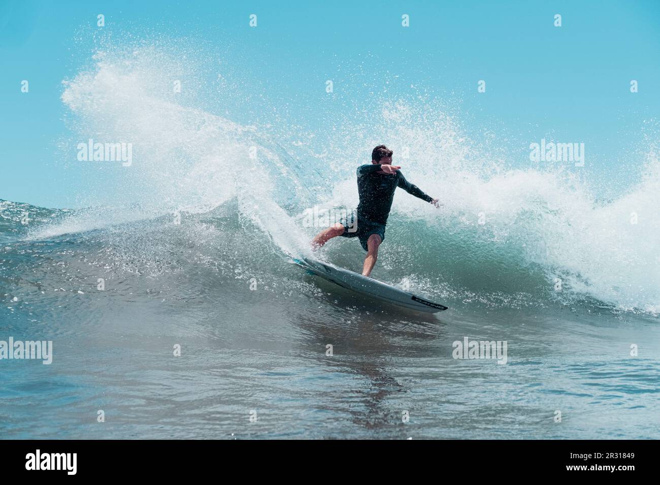 Action of brazilian pro surfer Vicente Romero Stock Photo