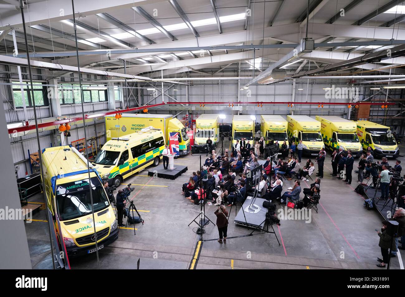 Labour leader Sir Keir Starmer making a speech about the NHS during a